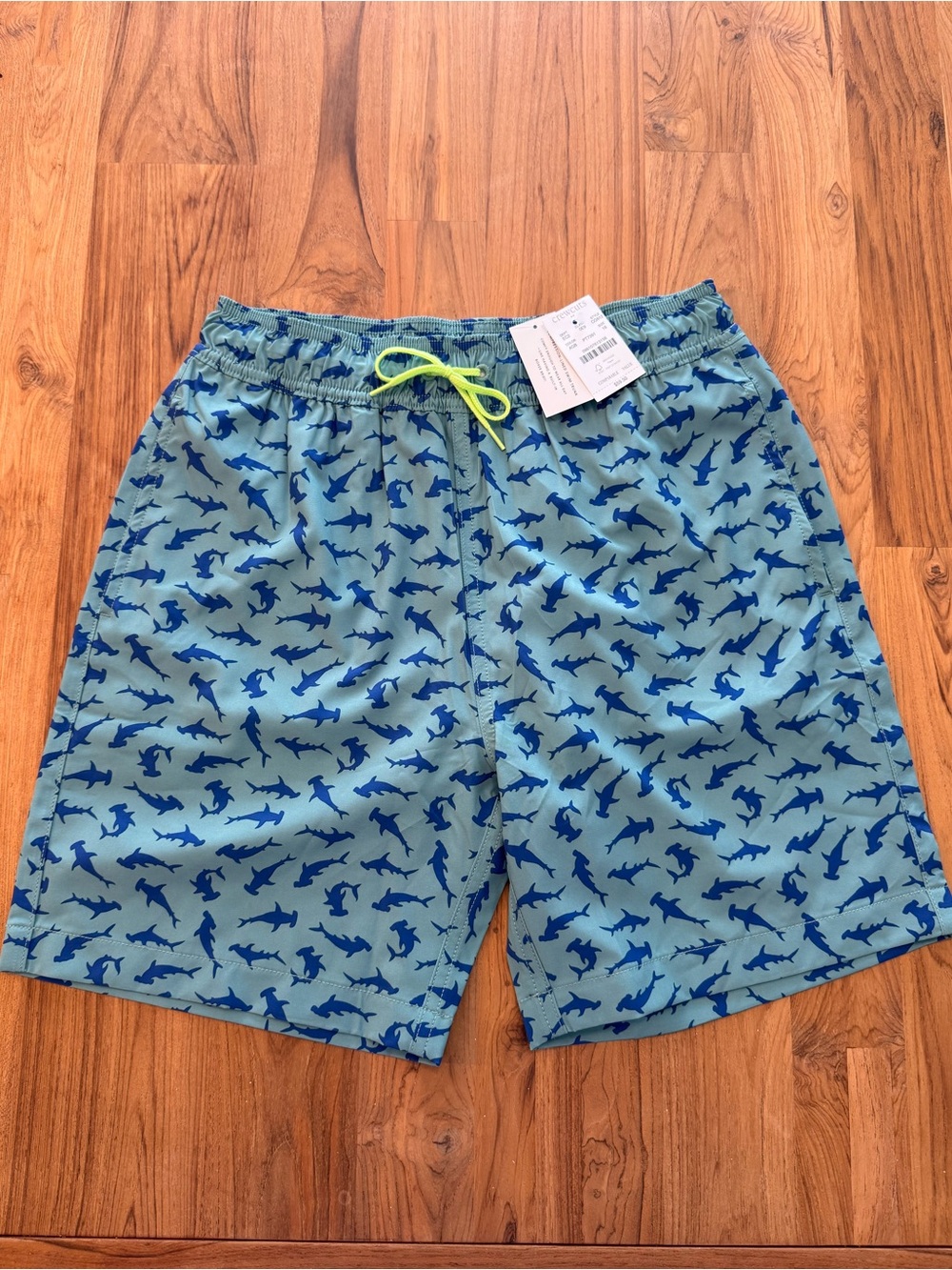 NWT Crewcuts Swim Trunks Boys’ 16 Blue Sharks